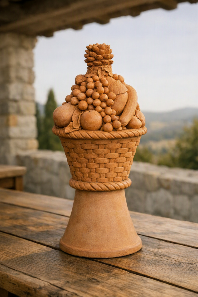 Il Cesto di Frutta — Klassiek Terracotta Fruitornament